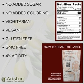 Ariston "The Very Best" Premium Balsamic Vinegar – Barrel Aged, Gourmet Quality, Product of Italy – Vegan, Gluten Free, GMO Free, No Added Sugar, All-Natural, 16.9 fl oz (500ml) White Balsamic