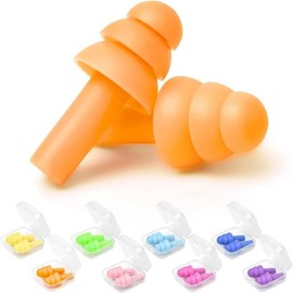 Earplugs for Sleeping Noise Cancelling, Reble Ear Plugs– Super Soft, Silicone Ear Plug, for Sleeping 8 Pairs, Swimming, Snoring, Concerts, Work, Noisy Places (8 Colors) - Color: Multi Color