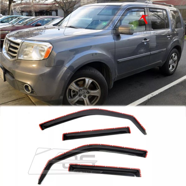 Tune4Race For 09-15 Honda Pilot IN-CHANNEL Smoke Tinted Visor Side