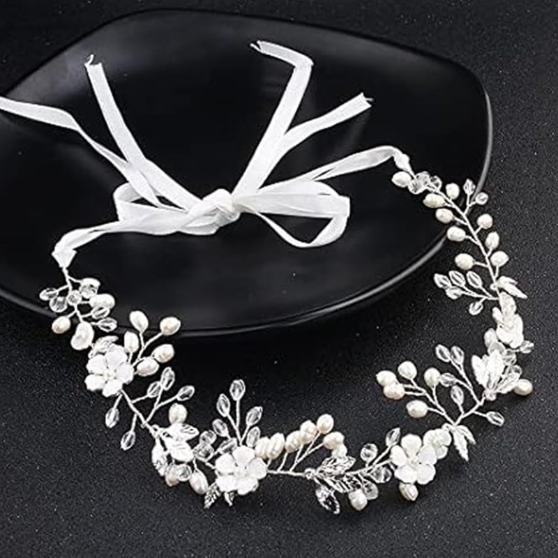 BIKPRST Bridal Crystal Beads Bohemian Headpiece Leaves Vine Flower Wedding