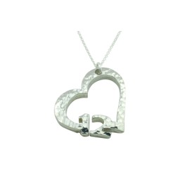 12th Anniversary Beaten Heart Pendant – 12 Year