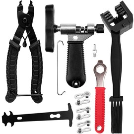 Chain Riveter Bicycle, Bicycle Chain Tool, 11 Pieces Chain Pliers Bicycle Chain, Chain Lock Pliers and Bicycle Chain Rivets, Bicycle Chain Repair Set for 6-12 Speed Bicycle Chain Tool