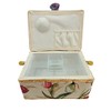 Small Sewing Box Fabric Covered Sewing Box with Compartments Sewing