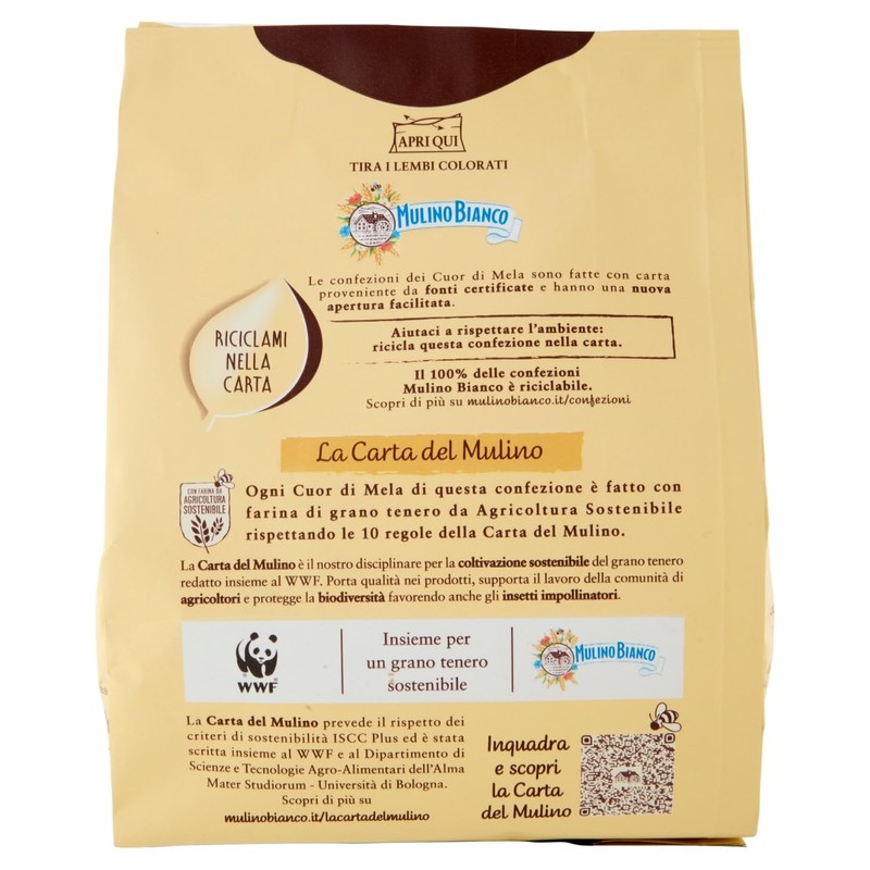 Mulino Bianco Biscotti Cuor di Mela con Mele 100% Italiane,