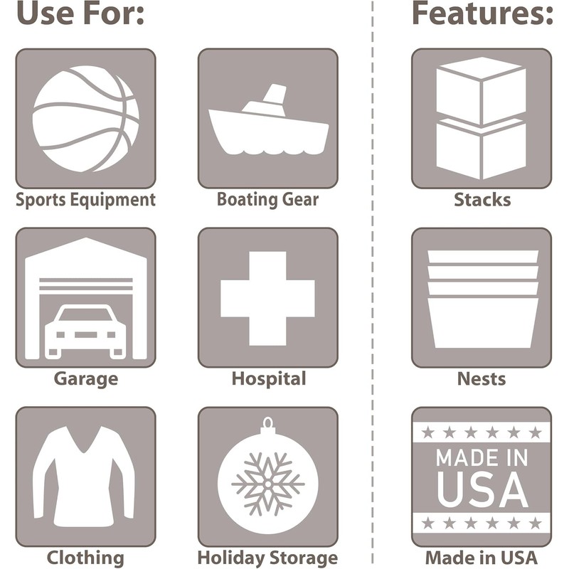 Akro-Mils KeepBox 12 Gallon Storage Container, Nesting and Stackable Plastic