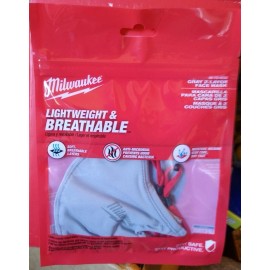 Milwaukee ( Lot of 12 )Milwaukee Masks Face Mask Gray 2 Layer Lightweight Breathable