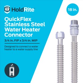 HoldRite QuickFlex 3/4 Inch FIP x 3/4 Inch MIP x 18 Inch Water Heater Connectors, QFC-7518MZ