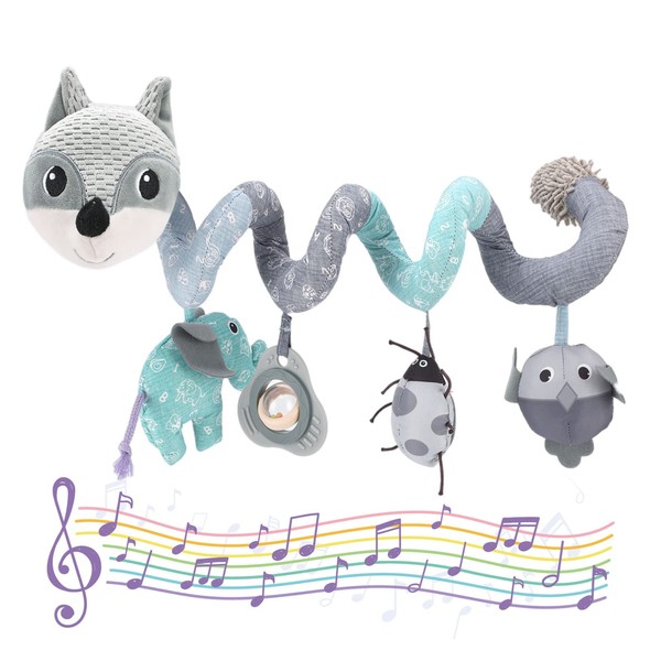 Bestcool Spiral Pram, Activity Spiral Plush Doll with Built-in Music