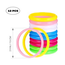 NUOBESTY 12Pcs Kids Bangles for Little Girls, Candy Color Plastic Bangle Bracelets for Women and Children for Parties and Daily Wear, Random Color
