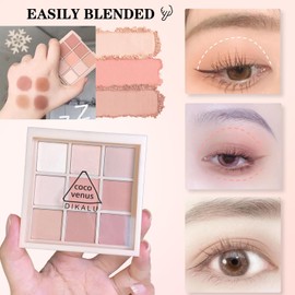 Full Matte Eyeshadow Palettes, Long-lasting Eye Shadow Pallets For Women 9 Eye Shadow Shades, Highly Pigmented Matte Pressed Eyeshadow Powder, Easily Blended Nude Eyeshadow Make-up