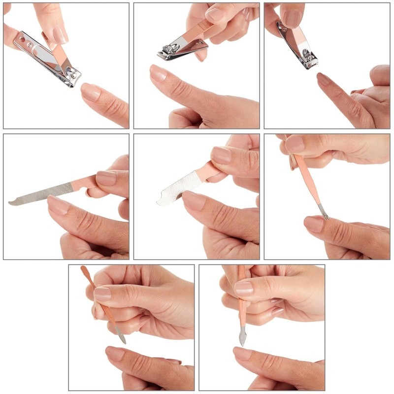 Juego de herramientas para manicura y pedicura (23 piezas), color
