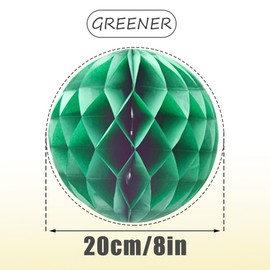 Yosawa 8PCS Honeycomb Flower Balls Tissue Paper Flower Balls Hanging Tissue Paper Honeycomb Balls for Birthday Wedding Party Decoration(ZQ/Green)