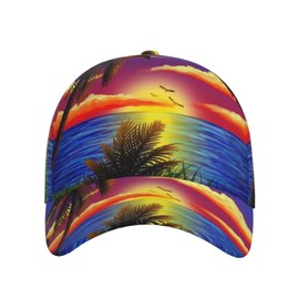 Hawaii Tropical Palm Tree Baseball Caps Summer Beach Sun Hats Outdoor Adjustable Hawai Baseball Dad Hat for Women Men
