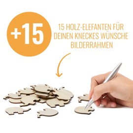 KNECKES 15 Extra Elephants for Wishes, Picture Frame, Guest Book & Baby Gift as a Reminder, Baby Shower Decoration for Girls and Boys, Guest Book for Birthday and Christening, Baby Shower Decoration