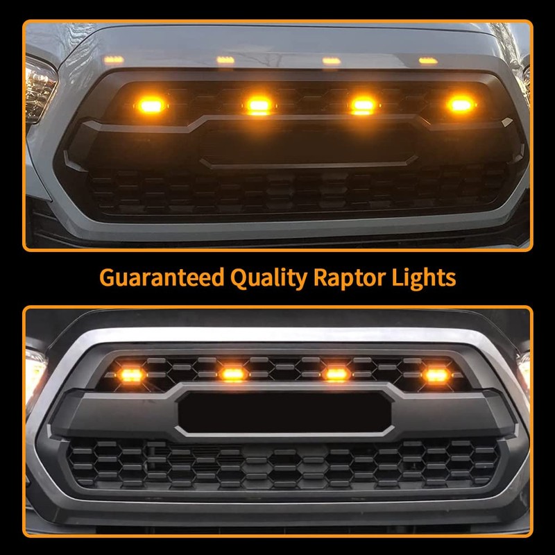 AUXLIGHT Car Accessories, 4PCS LED Front Grille Raptor Lights with