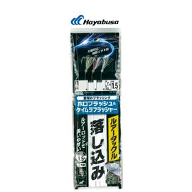 Hayabusa SS443 Lure Tackle Drops, Holoflash & Camula Flasher, 3 Hooks, No. 8-10