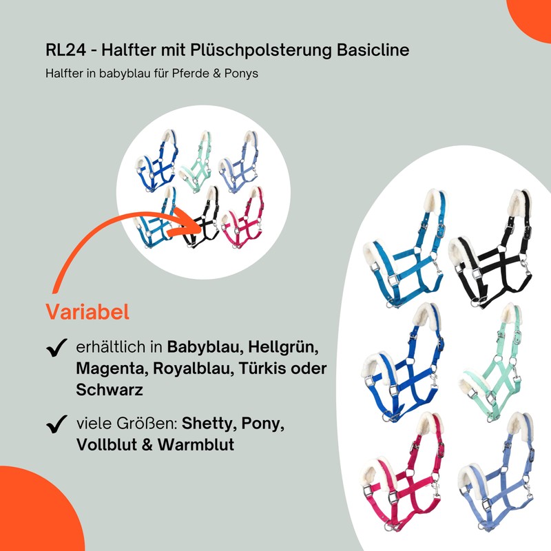 RL24 - Headcollar with Plush Padding Basicline | Halter for
