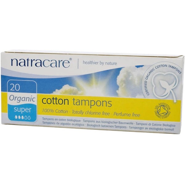 Natracare Tampons Super 20 ct, 6 Boxes, (120 Tampons Total)