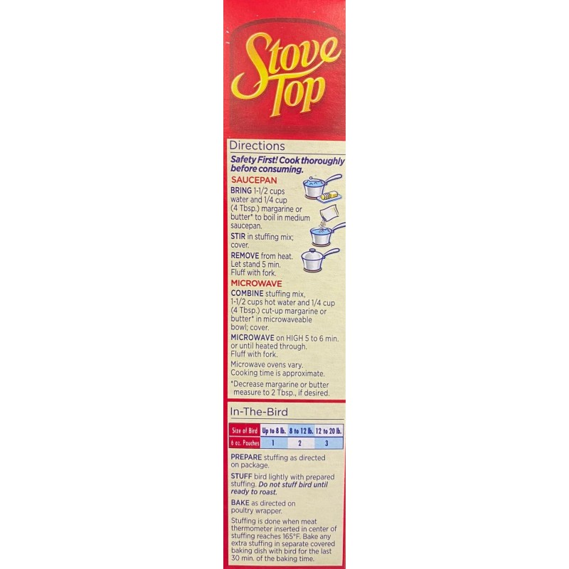 Stove Top 4x KRAFT Stove Top PORK Stuffing Mix (6