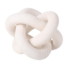 3-Link Wood Chain Link Decor, Hand Carved Wood Art Craft Decorative Chain Knot Ornament for Rustic Tray Shelf Table Decor Farmhouse Decor