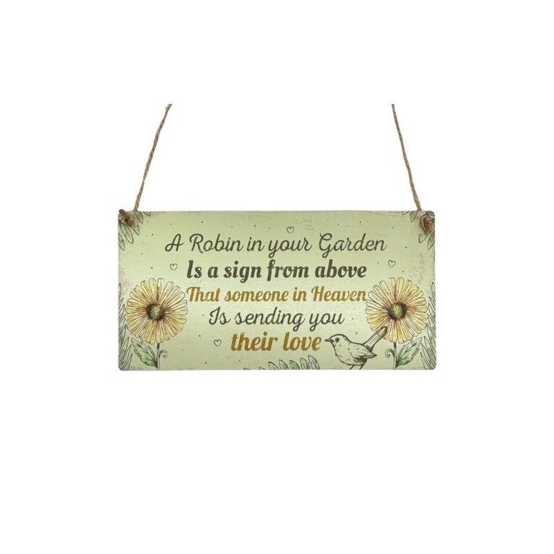 Second Ave Robin in Your Garden Memorial Remembrance Wooden Hanging