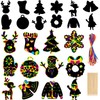 DIYASY Christmas Scratch Art Paper,96Pcs Crafts Kits Magic Rainbow Scratch