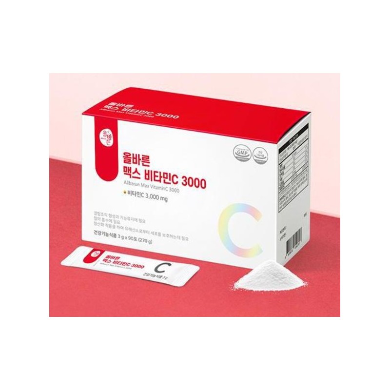 Olbareun Health Supplement Max Vitamin C 3000, 90 Servings, 3