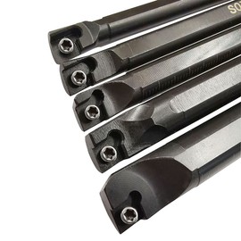 ASZLBYM S06K/S07K/S08K/S10K/S12M-SCLCR06 Juego de barras de perforación internas indexables para torno, juego de soportes para herramientas de torneado con CCMT21.51/CCMT060204 insertos de giro indexables de carburo + 5 llaves T8