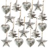 Logbuch-Verlag 18 Christmas Pendants Silver Metal Heart Star Tree 5