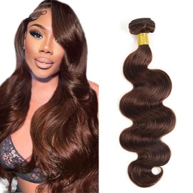 20 Inch Raivide Chocolate Brown Bundle Color #4 Body Wave Human Hair Bundles Dark Brown Body Wave Human Hair 1 Bundle Color 4 Bundles