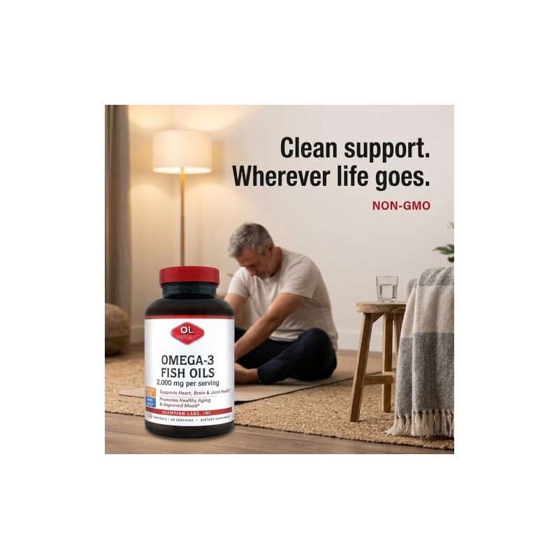 Olympian Labs Omega-3 Fish Oils, 2000mg per serving60 servings (Packaging