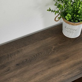 FATORRI Rustic Small Bookshelf, Industrial Low Short Bookcase, Wood and Metal Book Shelf and Book case for Small Space (Walnut Brown)