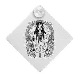 'Hippie Fashion' Suction Cup Car Window Sign (CG00026772)