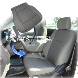 Prefer Warehouse Driver Bottom Cloth Seat Cover Compatible with 2015-2020 Ford F150 XLT (Gray, Driver Bottom)
