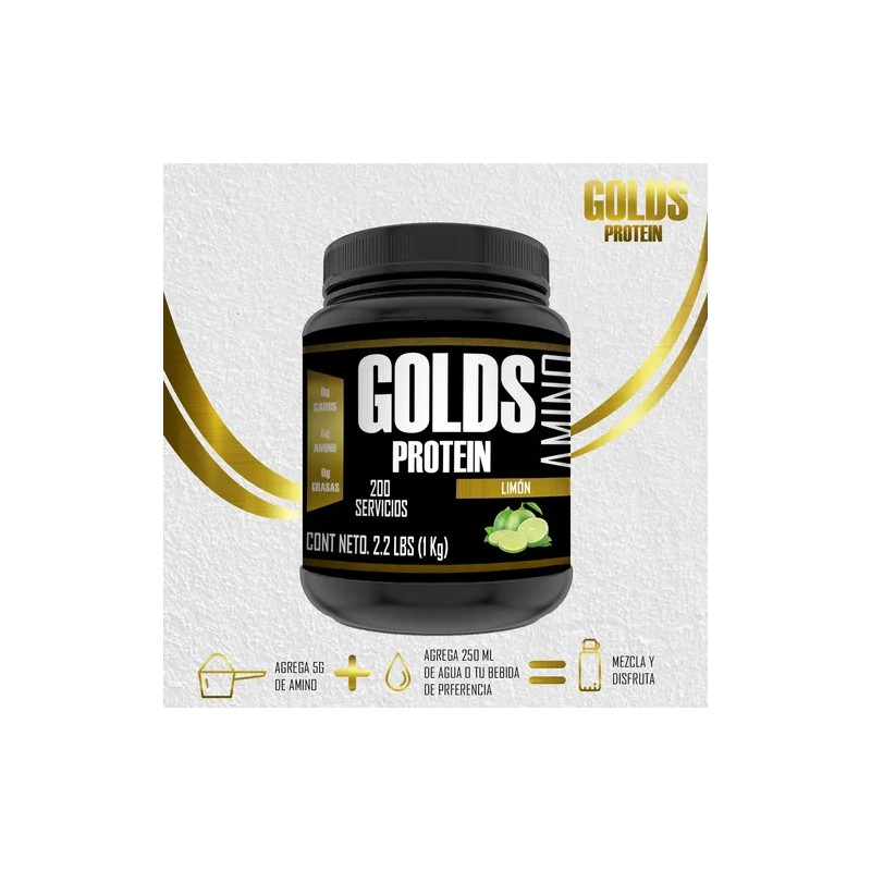 Suplemento Aminoácidos Golds Protein 1kg En Polvo 200servis