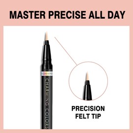 Music Flower Eyeliner Pen,Colored Matte Liquid Eyeliner Waterproof Smudge Resistant with Precise Tip (Nude)
