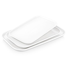 vancasso Stern Serving Platters Set of 3, 11/13/ 15 Inches Rectangular Ceramic Serving Plates, White Serving Trays for Entertaining