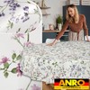 ANRO Oilcloth Tablecloth Oilcloth Tablecloth Washable Garden Tablecloth Flowers Oval