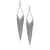 GUESS "Basic" Hematite Fringe Linear Drop Earrings