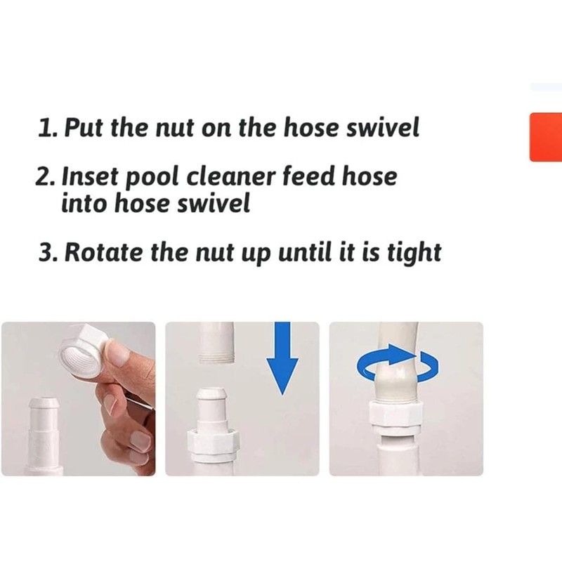 ATIE 280, 380, 180 Pool Cleaner Hose Swivel D20 and