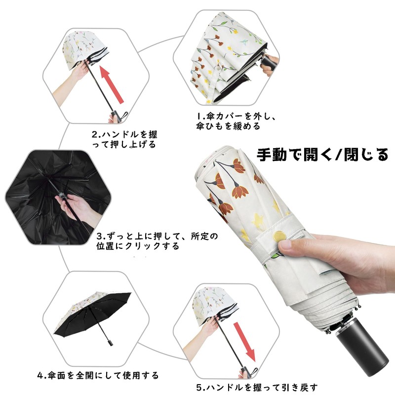 折りたたみ傘 日傘 UVカット100％遮光 傘 日傘 晴雨兼用 折り畳み傘 軽量 手動開閉 折りたたみ