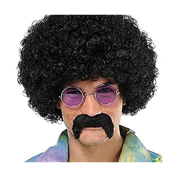 Hippie Moustache Costume Accessory - One Size , Black - 1 Pc.