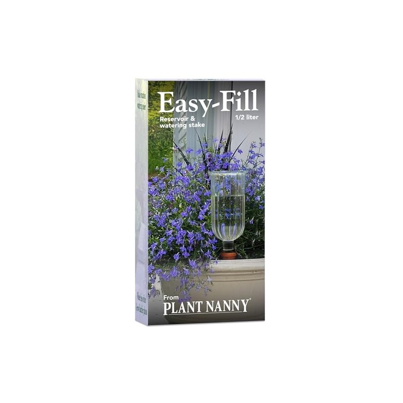 Plant Nanny Easy-Fill Fluted Reservoir Stake Set (Single, 500 ml,