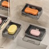 [New item] Bathroom soap stand, stand holder, draining sink, soap holder, soap dish, non-perforated soap box black 5ea