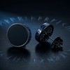 Viking Rune Stud Earrings 925 Sterling Silver Natural Black Onyx