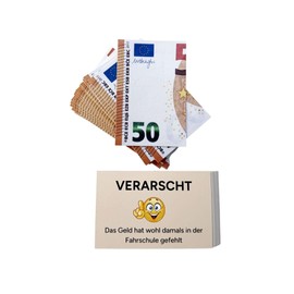 PROVISO TOOLS Car Gadgets, Scheisse Parked, Pack of 50 False Parker Cards in 50€ Euro Note Design, You Parked Like an Idiot, Poorly Parked Cards, Funny Gadgets - 85 x 55 mm
