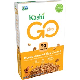 Kashi GO, Breakfast Cereal, Honey Almond Flax Crunch, Excellent Source of Fiber, 14oz Box
