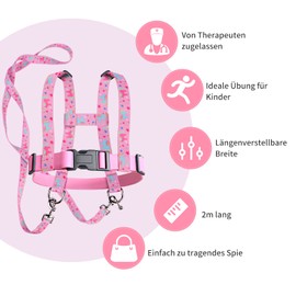 Payivsve Children's Horse Lead, Adjustable Horse Harness for Children, Horse Lead for Playing for Girls and Boys, Outdoor Children's Toy (Pink)