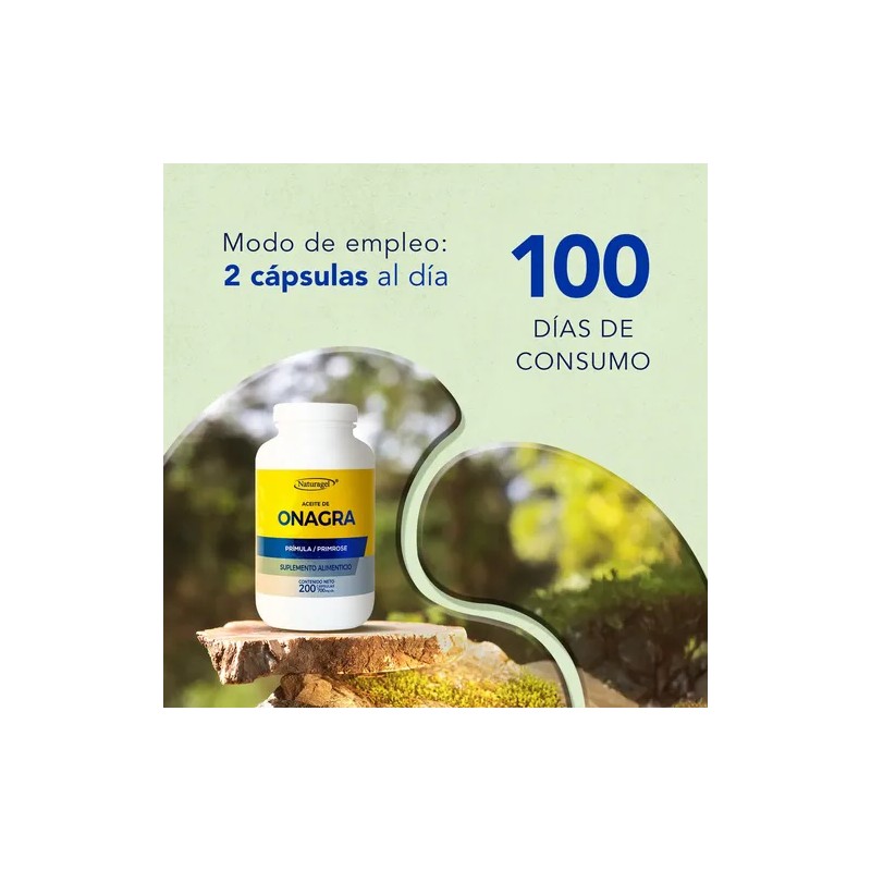 Naturagel Aceite De Onagra 350g 200 Cápsulas Suplemento Sabor Sin
