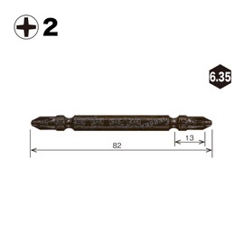 Vessel RB3P2082-BL Rib Bit BL Double Ended + 0.08 x 3.2 inches (82 mm) Set of 3
